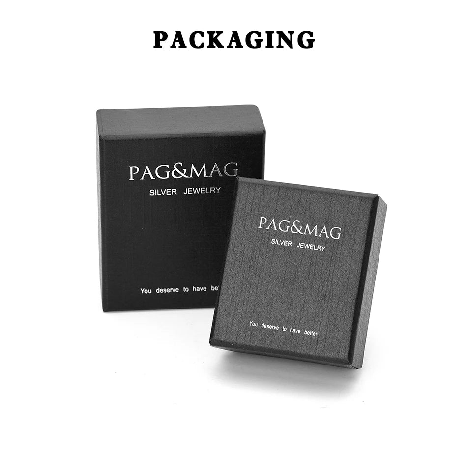 PAG&MAG Created Emerald VVS Bague Rings 925 Sterling Silver Stackable Ring For Women Green Gemstone joyas de plata 925 mujer