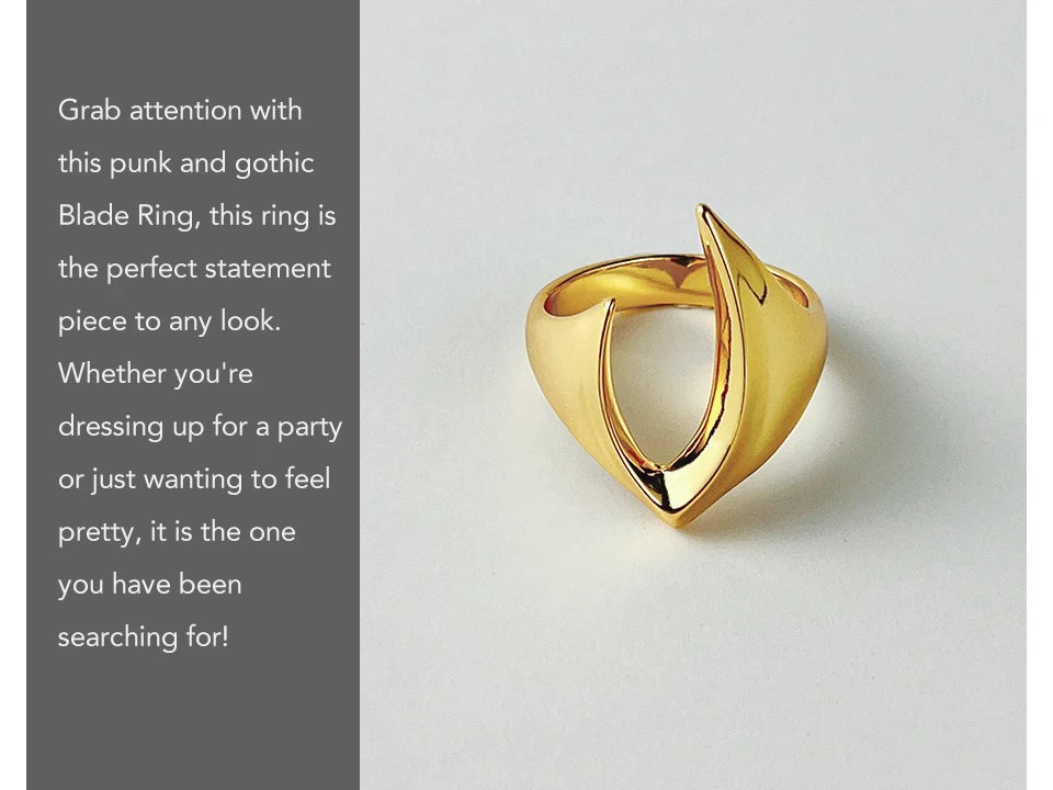 ENFASHION New In Rings For Women Bague Femme Blade Ring 2022 Goth 18K Gold Plated Punk Fashion Jewelry Graduation Party R224171