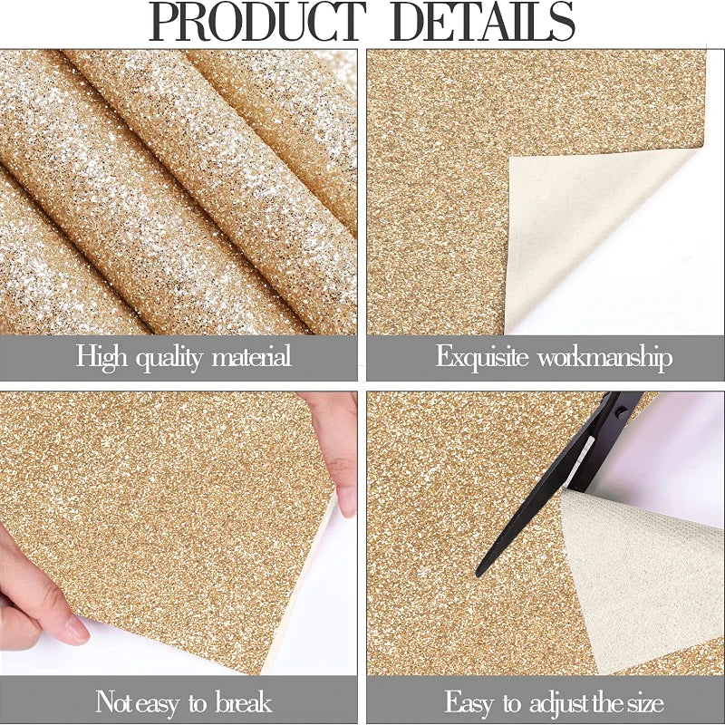 Glitter Rug for Wedding Christmas Thanksgiving Outdoor Accessories, Wedding Party Corridor Rug (Glitter Champagne Gold, 1.2mx6m