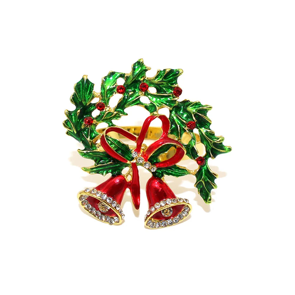 6 Pièces Anneaux de Serviette de Noël Cerf/Ronds de Serviette Porte-Serviettes Décorations de Table pour Mariage, Noël, Thanksgiving et Anniversaire