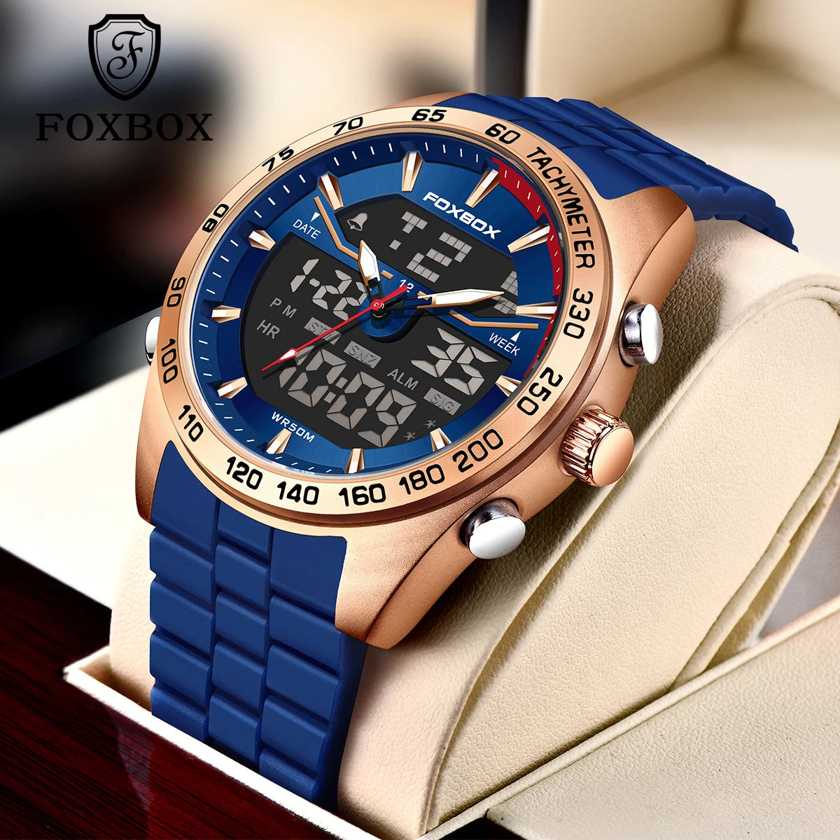 2026 New Business Watch Men FOXBOX Top Brand Luxury Digital Watch For Men Fashion Military Waterproof Men's Quartz Wristwatches