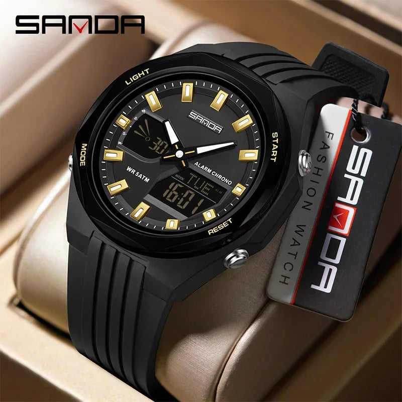 SANDA New LED Digital Watches Men Sports Luminous Multifunction Waterproof Women Wristwatch Outdoor Running Student Alarm Clock