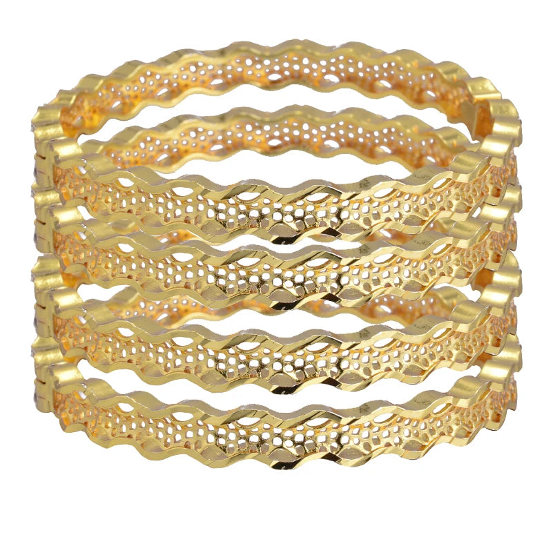 Dubai Gold Plated Bangles For Women Fashion Round Bracelet Flower Bracelet Feast Bijoux