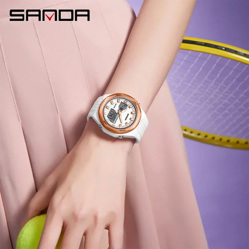 SANDA New LED Digital Watches Men Sports Luminous Multifunction Waterproof Women Wristwatch Outdoor Running Student Alarm Clock
