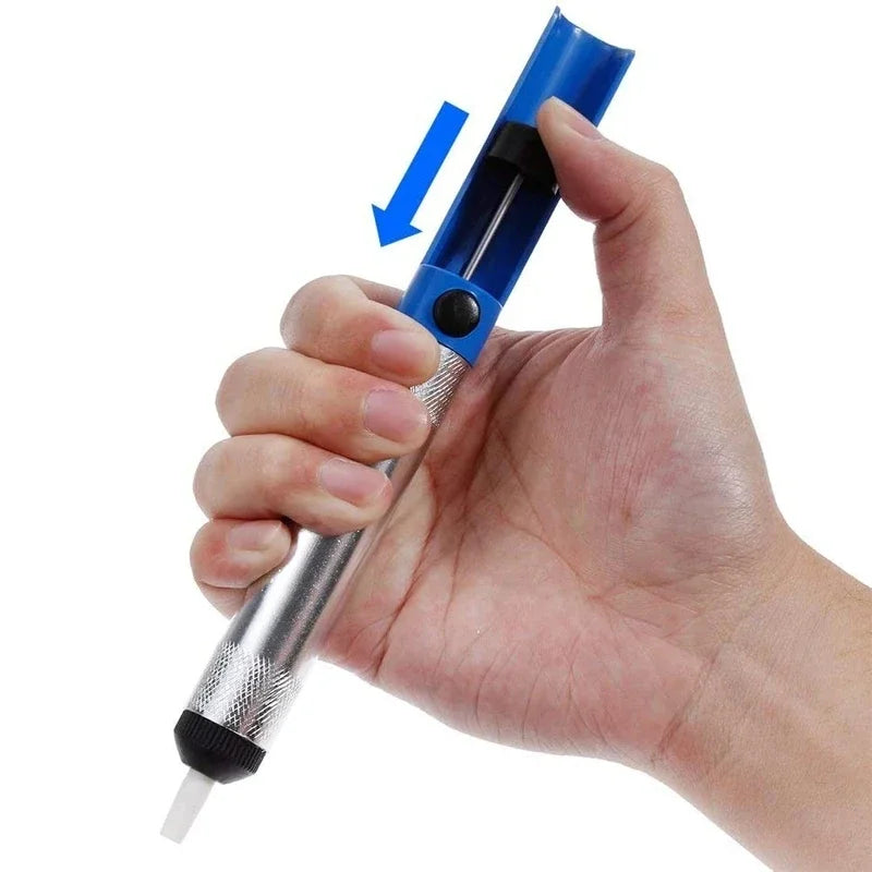 Blue Aluminum Metal Desoldering Pump Suction Tin Sucker Pen Removal Vacuum Soldering Iron Desolder Hand Welding Tools