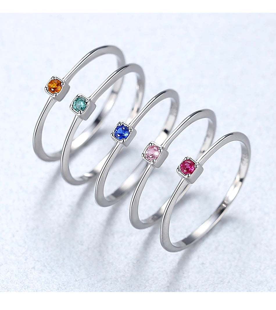 PAG&MAG Created Emerald VVS Bague Rings 925 Sterling Silver Stackable Ring For Women Green Gemstone joyas de plata 925 mujer