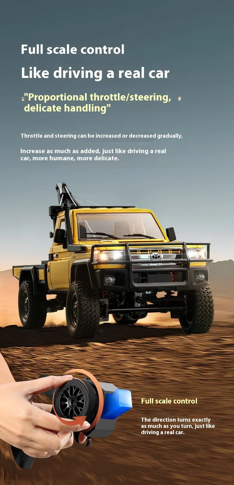 1:12 MN82 Proportional Simulation Remote-controlled Off-road Vehicle Four-wheel Drive Remote Control Pickup Model Boy Toy Gift