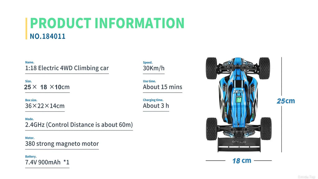 WLtoys A959B 184011 1/18 4WD RC Racing Car 70KM 2.4G Remote Control Drift High Speed Off-Road Vehicle Adult Boys Toys Kids Gift