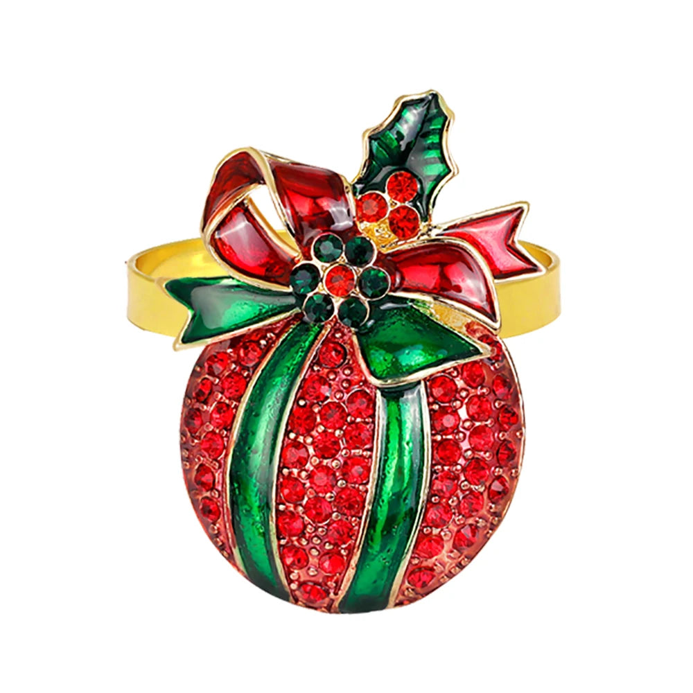 6 Pièces Anneaux de Serviette de Noël Cerf/Ronds de Serviette Porte-Serviettes Décorations de Table pour Mariage, Noël, Thanksgiving et Anniversaire