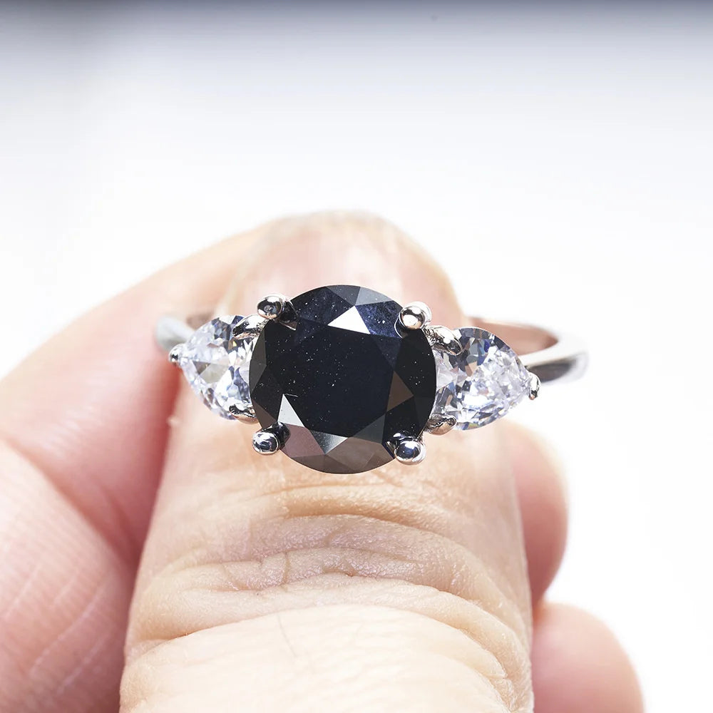 BagueRingen Luxury Round 3 Carats VVS D-COLOR Moissanite Ring For Women Sterling 925 Silver Wedding Jewelry 8H8A Engagement Gift