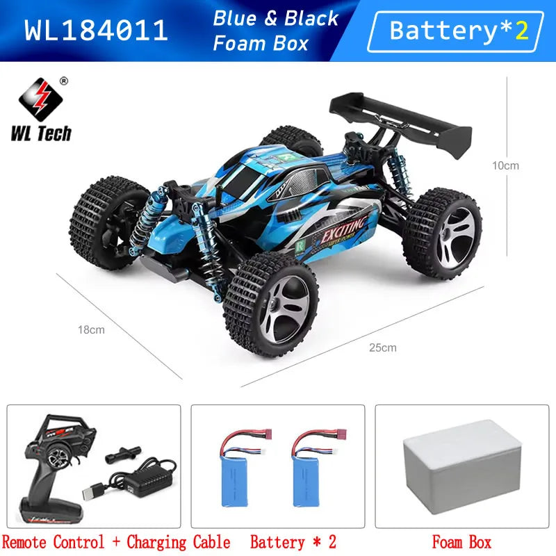 WLtoys A959B 184011 1/18 4WD RC Racing Car 70KM 2.4G Remote Control Drift High Speed Off-Road Vehicle Adult Boys Toys Kids Gift