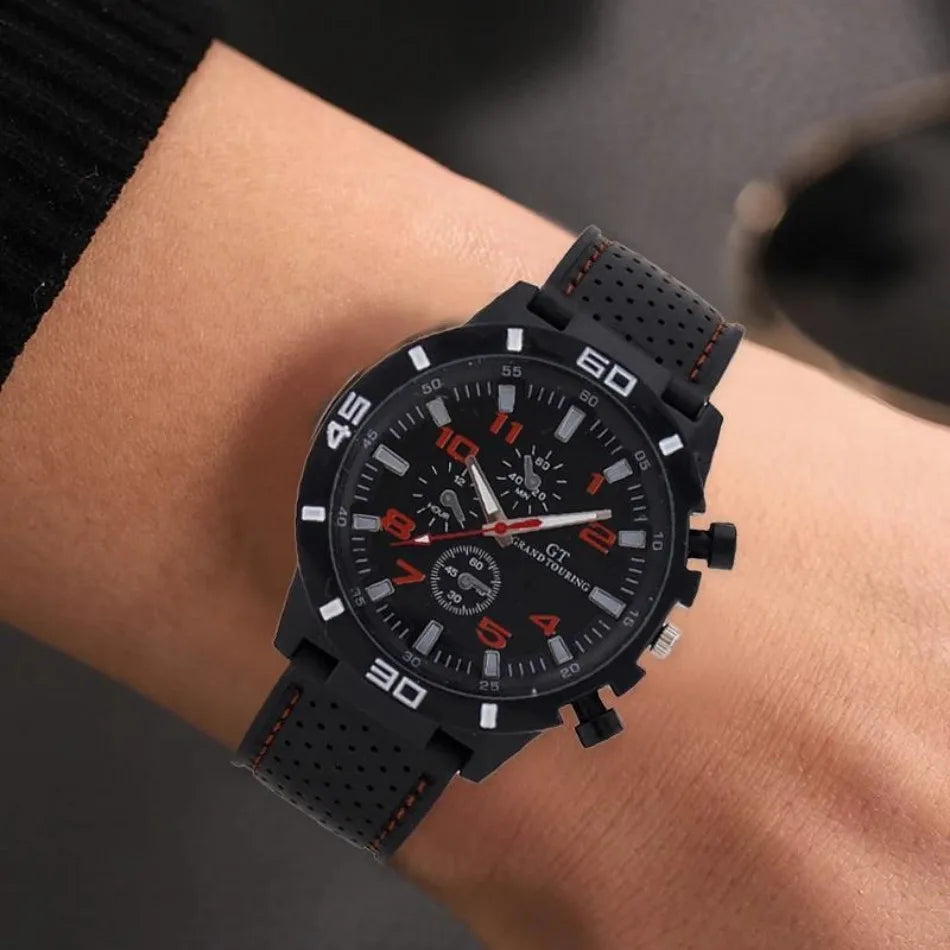 3pc/set Fashion Simple Mens Watch Analog silicone Male Watch Casual Men's Quartz Wrist Watch Ideal Choice for Thanksgiving Gifts