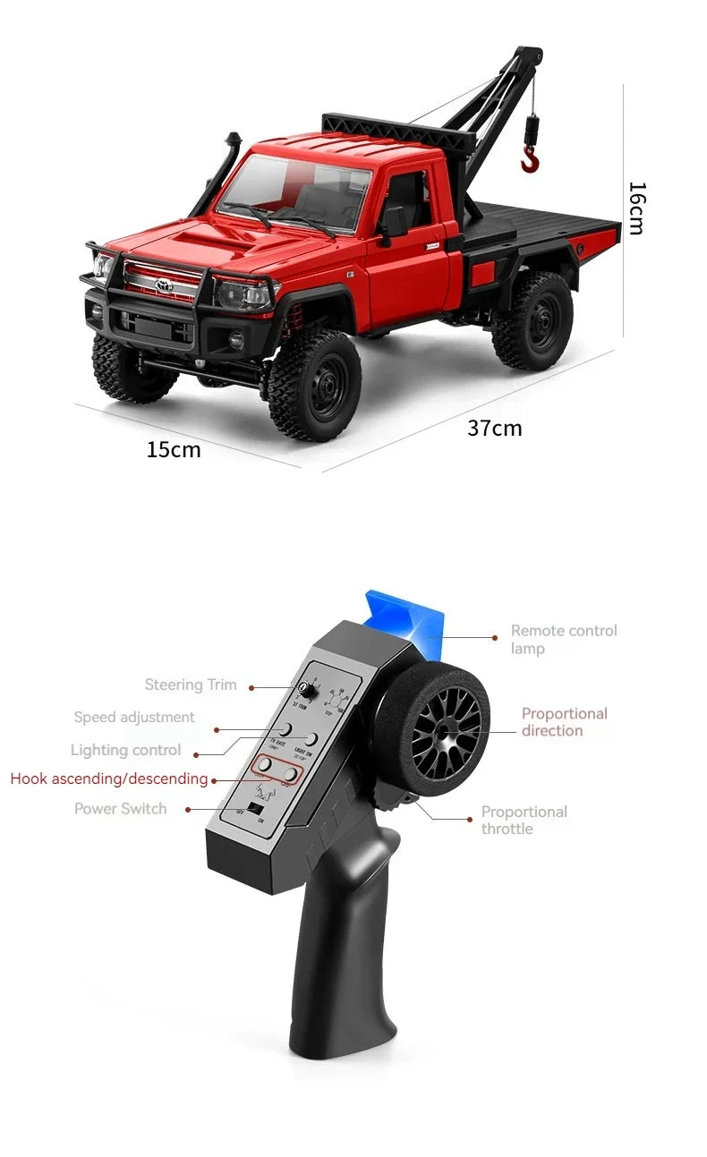 1:12 MN82 Proportional Simulation Remote-controlled Off-road Vehicle Four-wheel Drive Remote Control Pickup Model Boy Toy Gift