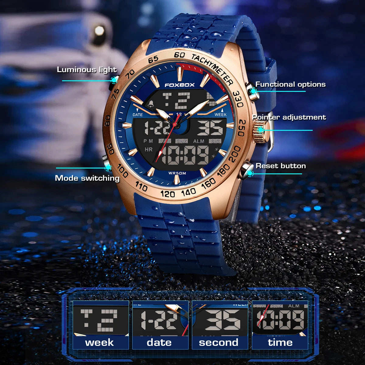 2026 New Business Watch Men FOXBOX Top Brand Luxury Digital Watch For Men Fashion Military Waterproof Men's Quartz Wristwatches