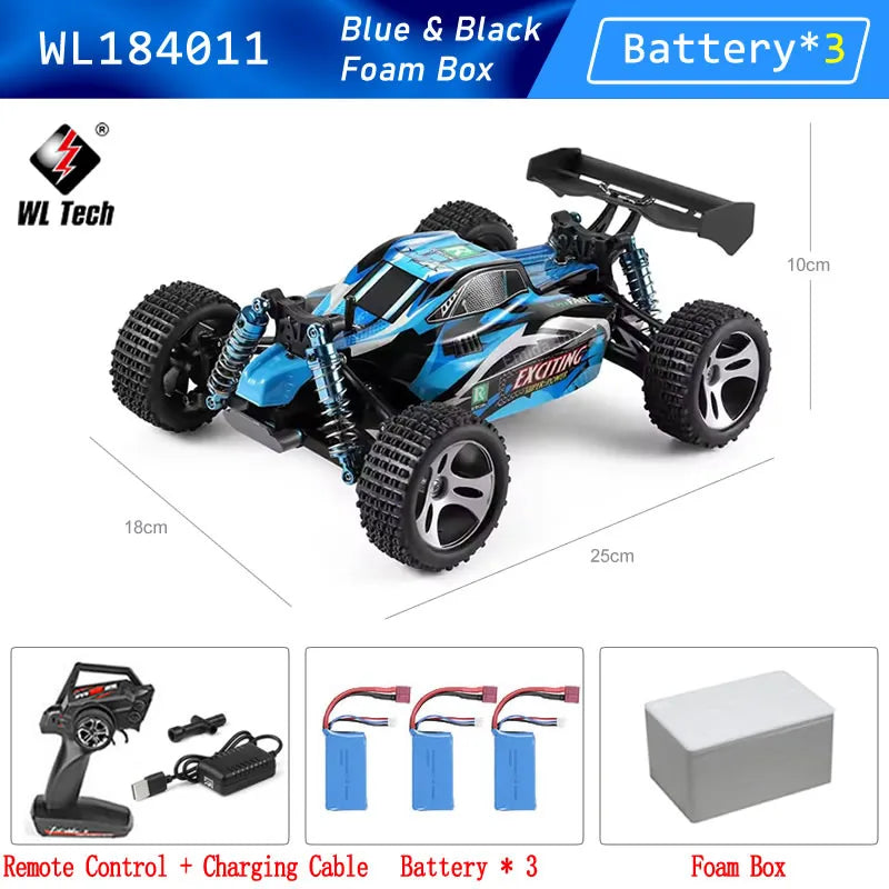 WLtoys A959B 184011 1/18 4WD RC Racing Car 70KM 2.4G Remote Control Drift High Speed Off-Road Vehicle Adult Boys Toys Kids Gift