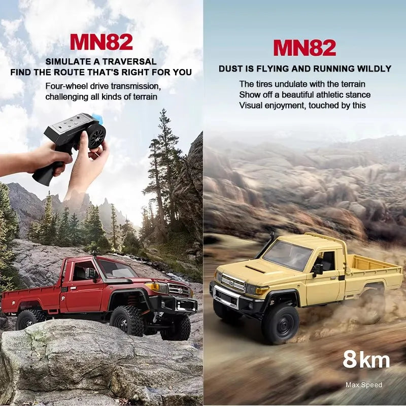 MN82 MN82S LC79 1/12 4WD Full Scale RC Pickup Short Truck 2.4G Remote Control Climbing Off-road Car Toys for Kids Christmas Gift