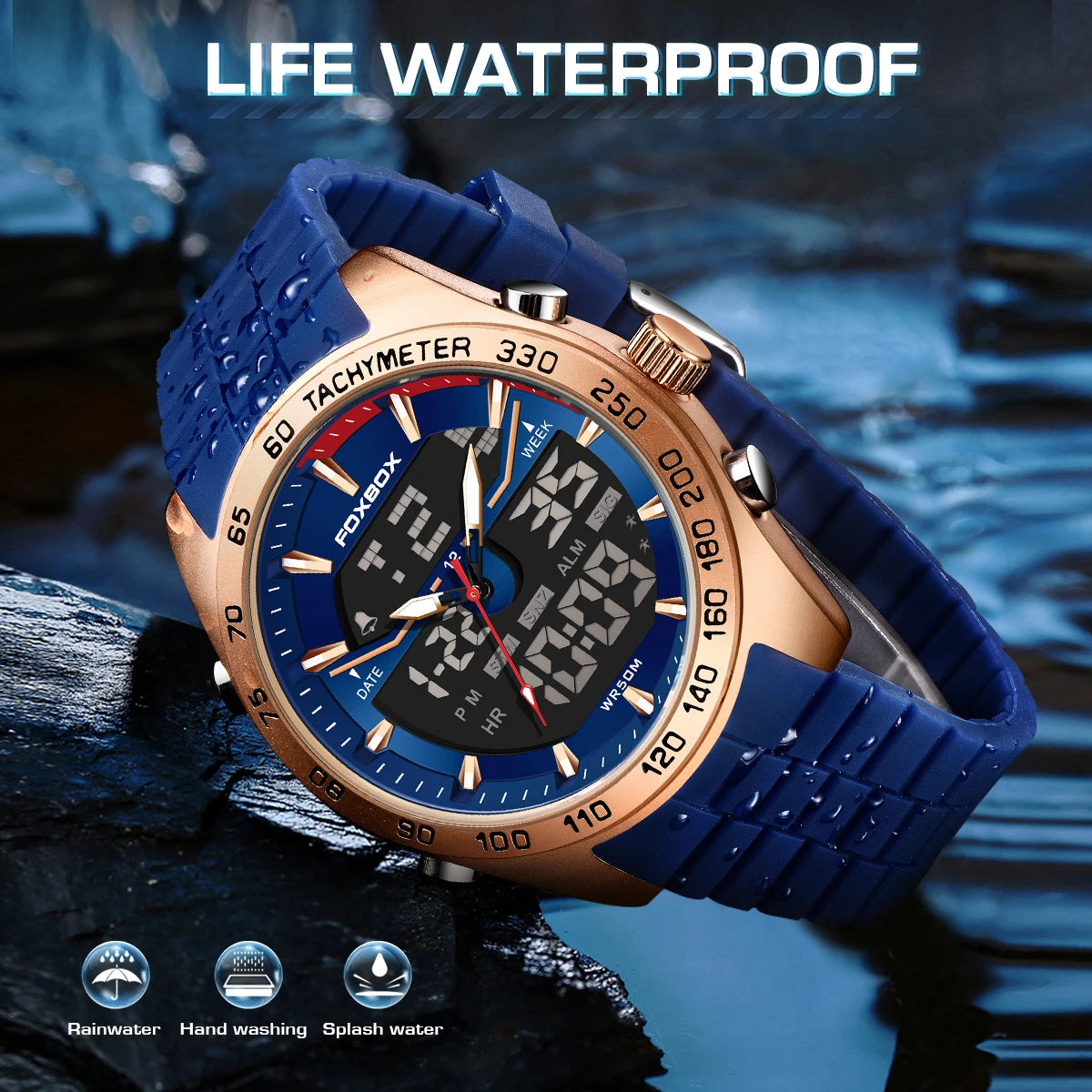 2026 New Business Watch Men FOXBOX Top Brand Luxury Digital Watch For Men Fashion Military Waterproof Men's Quartz Wristwatches