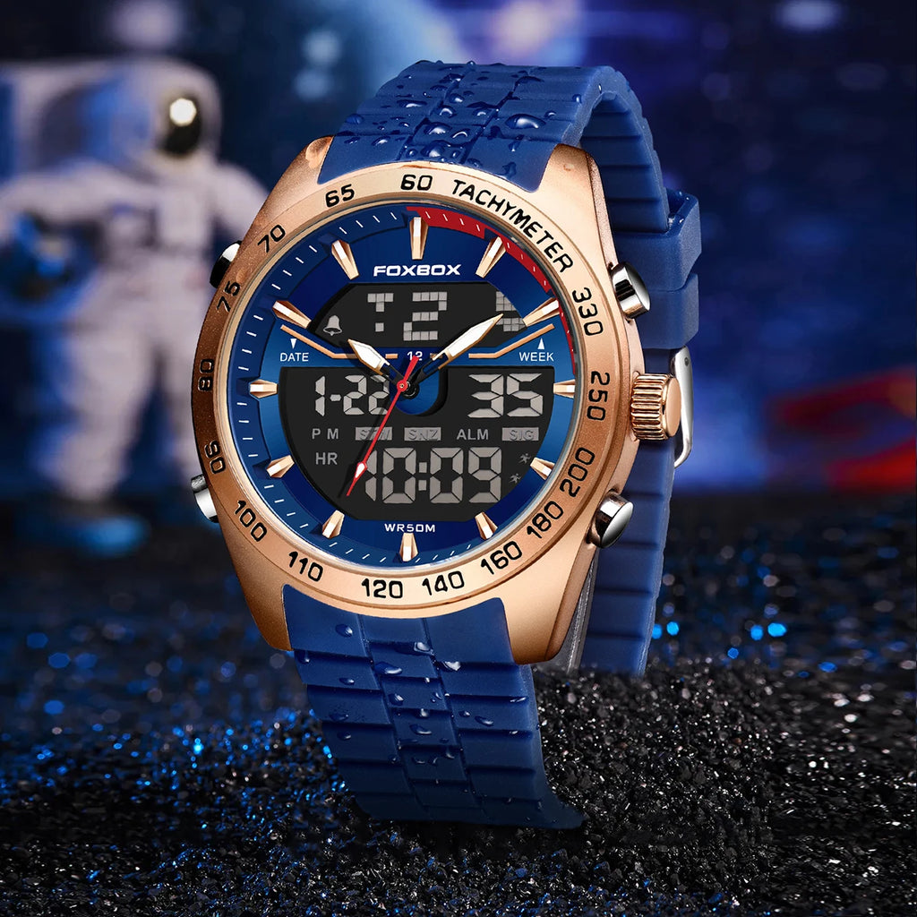 2026 New Business Watch Men FOXBOX Top Brand Luxury Digital Watch For Men Fashion Military Waterproof Men's Quartz Wristwatches