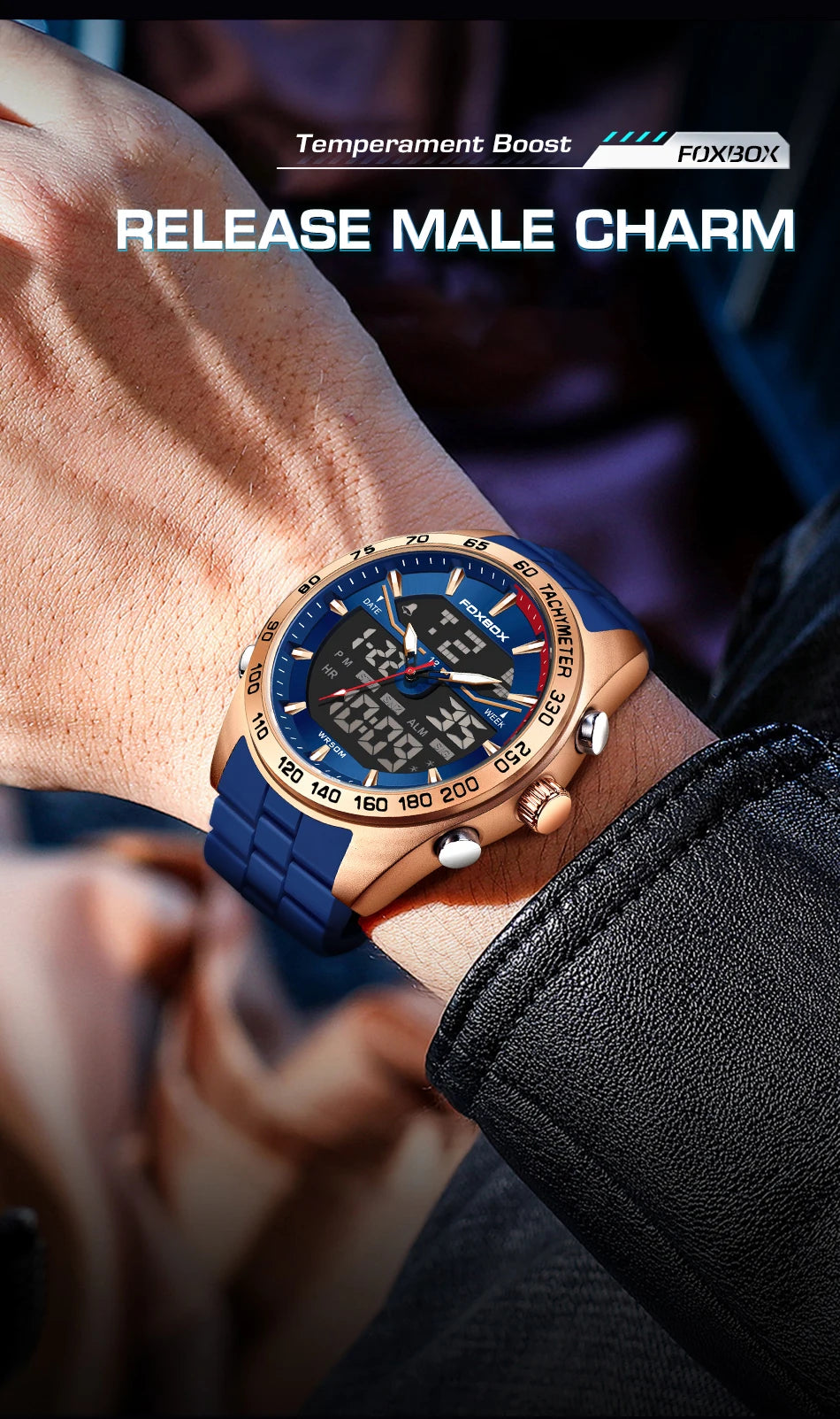 2026 New Business Watch Men FOXBOX Top Brand Luxury Digital Watch For Men Fashion Military Waterproof Men's Quartz Wristwatches