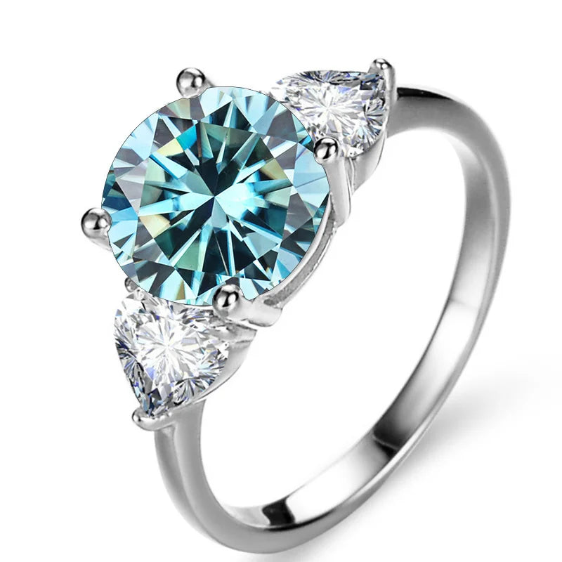 BagueRingen Luxury Round 3 Carats VVS D-COLOR Moissanite Ring For Women Sterling 925 Silver Wedding Jewelry 8H8A Engagement Gift