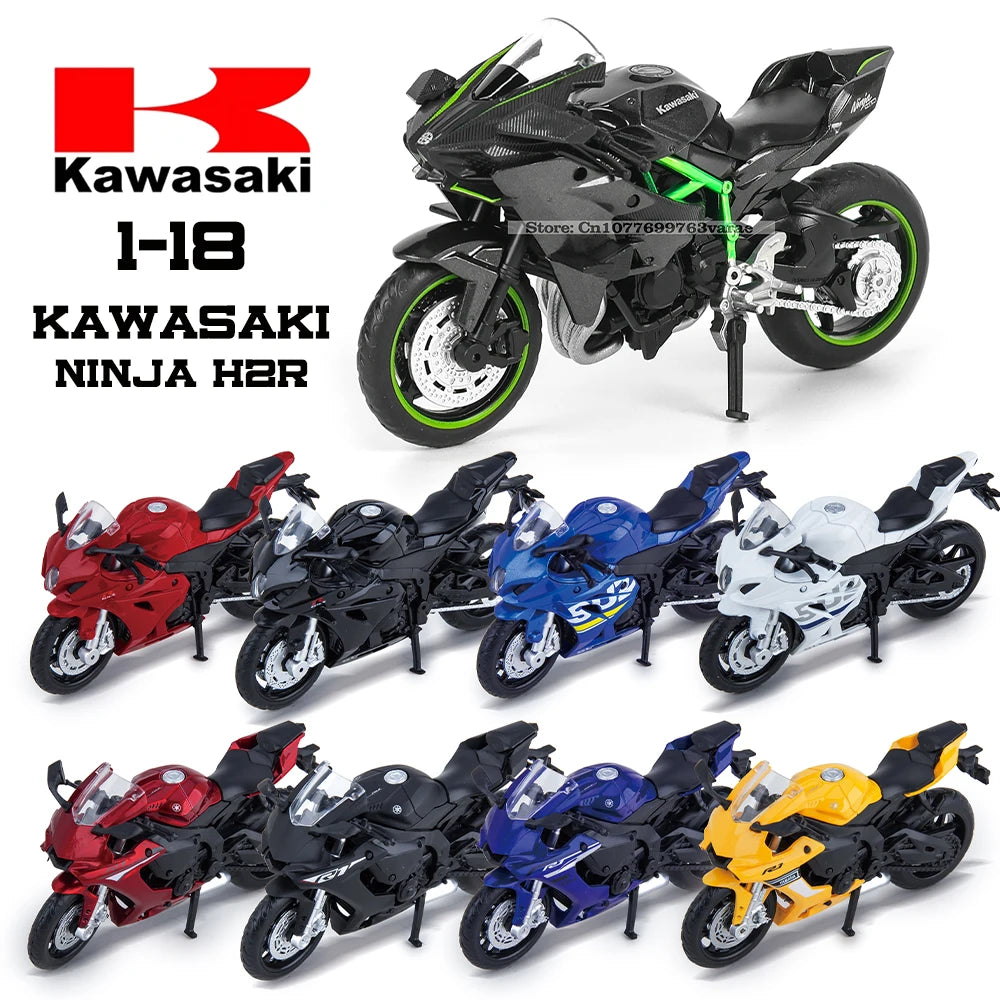 MSZ 1:18 Kawasaki Ninja H2R Suzuki YAMAHA modèle de moto en alliage moulé sous pression, jouet cadeau, modèle de moto statique moulé sous pression