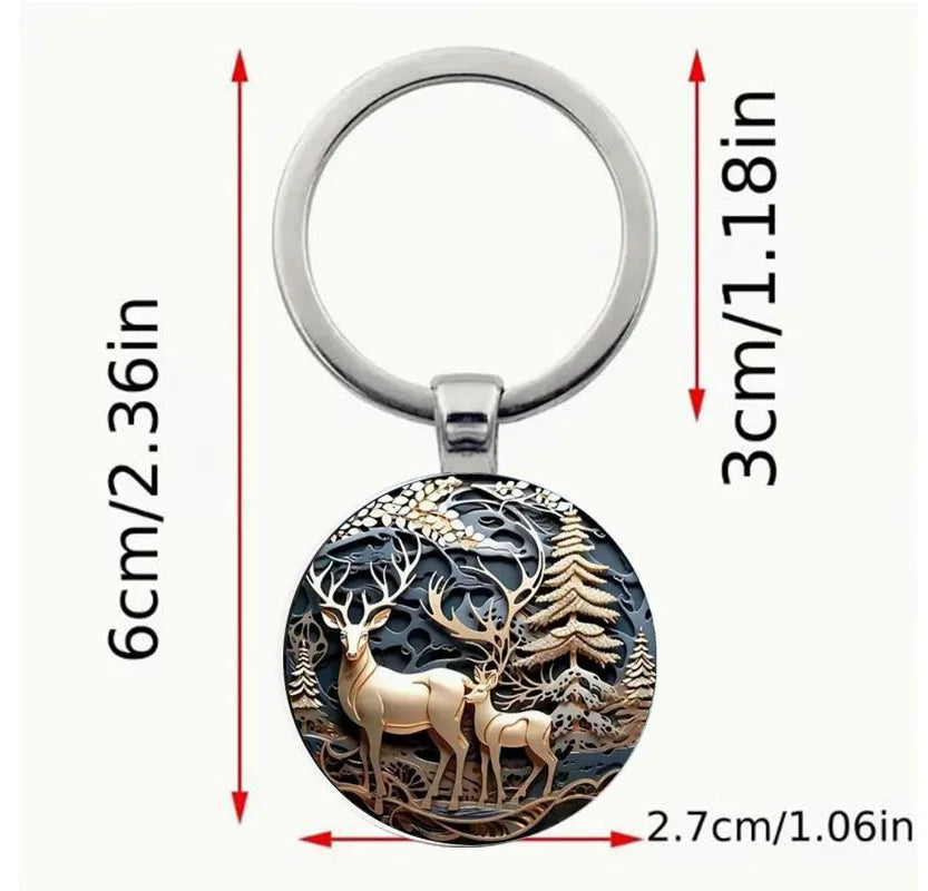 Porte-clés Cerf de la forêt fier vintage, porte-clés magnifiquement conçu, cadeau idéal pour Noël et Thanksgiving