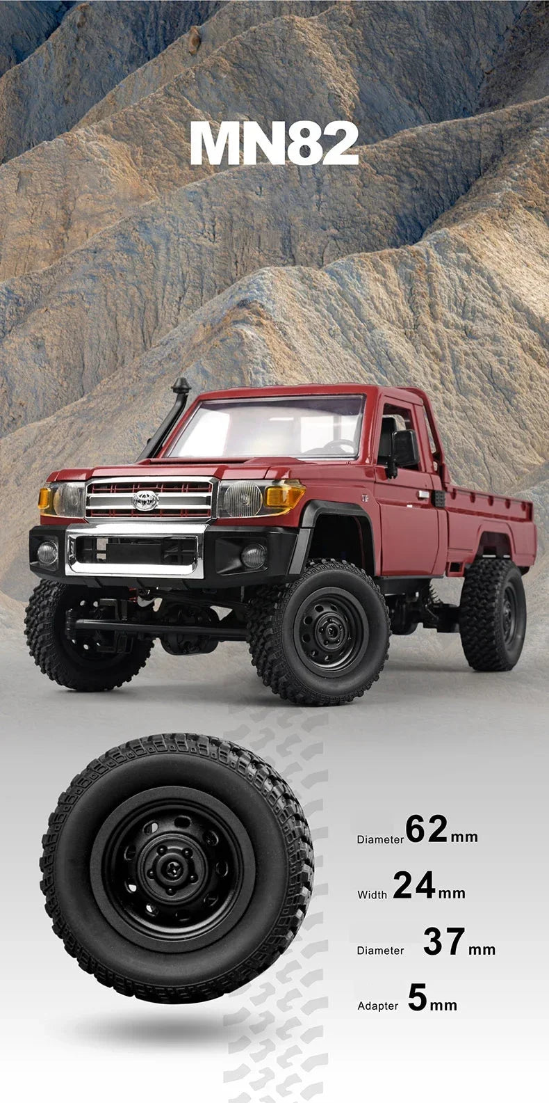 MN MODEL Full Scale RC CAR MN82 Upgraded MN82 PRO Controllable Headlights 2.4G 4WD Off-Road Car Pick Up Truck Toy for Kids Gifts
